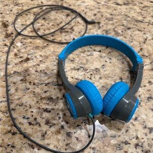5 for$5✨Kids Foldable Wired Headphones for Travel, Blue/Gray